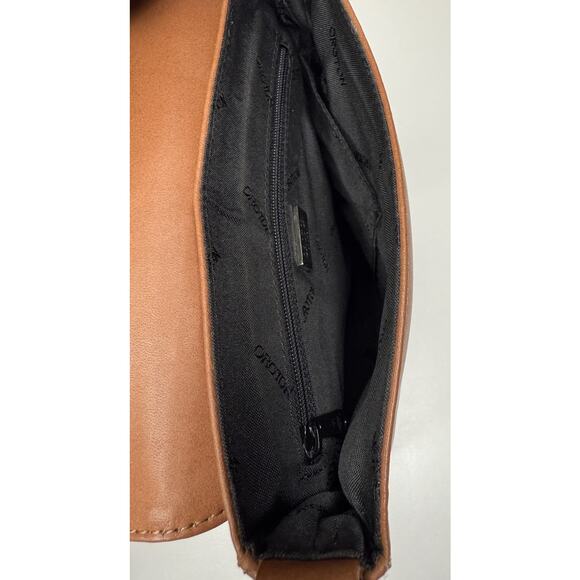 Oroton Australia Shoulder Bag Brown Leather Small Magnet Close Bottom Stud Purse - Picture 6 of 9